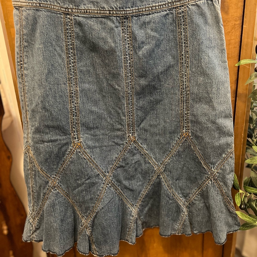 DKNY Blue Denim A-Line Skirt